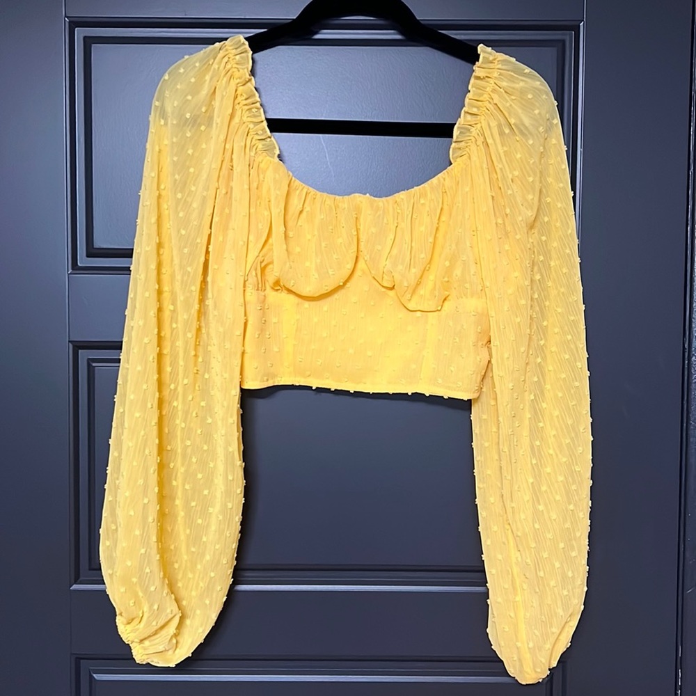 NEVER WORN: Chiffon Cropped Long Sleeve